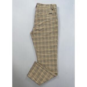 Brixton Standard Choice Fit Flat Front Canvas Chino Pants. Glen Plaid, 34X32